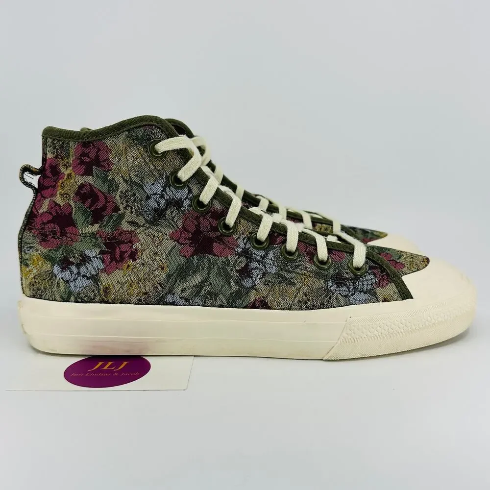 Adidas Men's Nizza Hi RF 'Floral' Jacquard High Top Sneakers H01144 Size 8